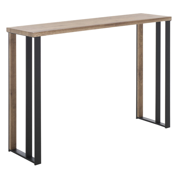 Safavieh Carlino Console Table - Light Brown Finish With Black Iron Legs For Timeless Home Elegance & Durability Light Brown ,Black Mdf & Iron Cns4208a