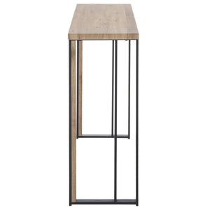 Safavieh Carlino Console Table - Light Brown Finish With Black Iron Legs For Timeless Home Elegance & Durability Light Brown ,Black Mdf & Iron Cns4208a