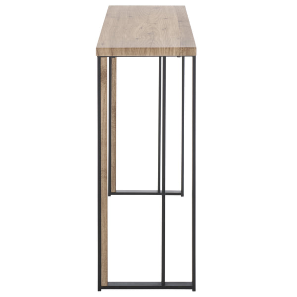 Safavieh Carlino Console Table - Light Brown Finish With Black Iron Legs For Timeless Home Elegance & Durability Light Brown ,Black Mdf & Iron Cns4208a