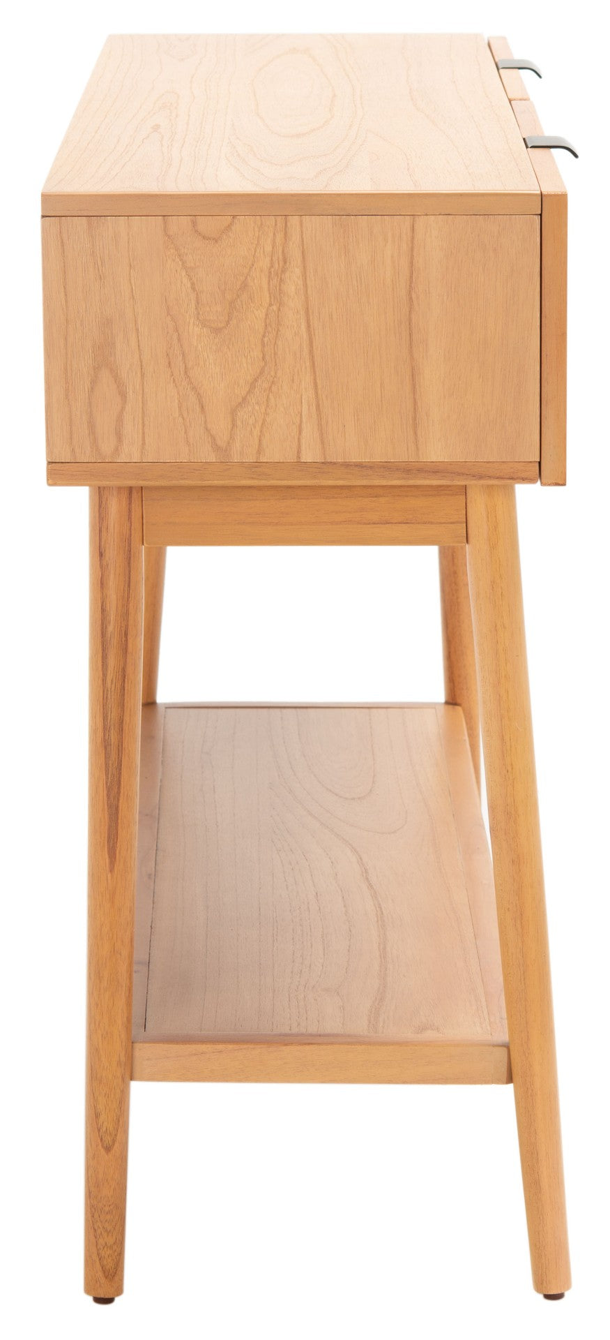Safavieh Baisley Mid-Century Modern Rattan Console Table With Two Drawers And Stylish Open Storage Shelf Natural CNS5000A