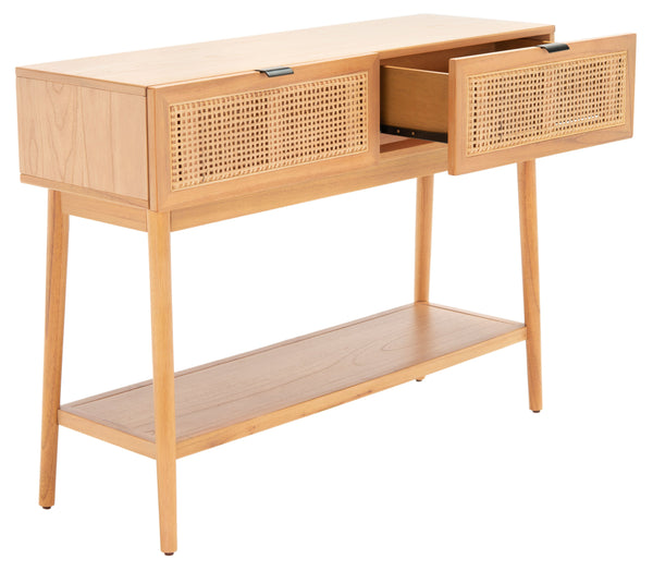 Safavieh Baisley 2 Drawer Rattan Console Table – Stylish Natural Wood Design For Your Home Décor Needs Natural Wood Cns5000a