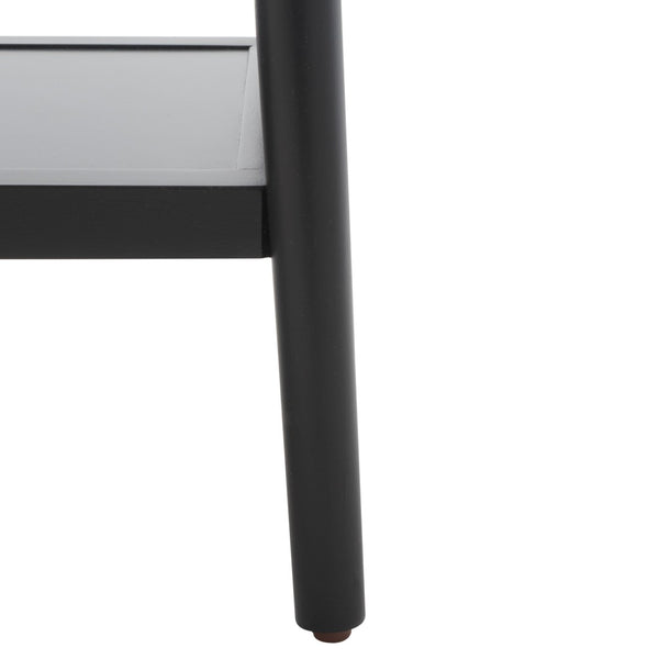 Safavieh Baisley Mid-Century Modern Rattan Console Table With Two Drawers And Stylish Open Storage Shelf Black CNS5000B