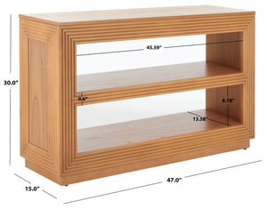Safavieh Ines Console Table - Elegant Natural Wood Design With Open Shelves For Stylish Entryways & Living Spaces CNS5003A