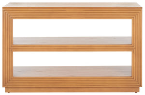 Safavieh Ines Console Table - Elegant Natural Wood Design With Open Shelves For Stylish Entryways & Living Spaces CNS5003A