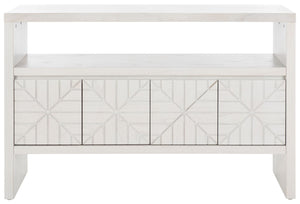 Safavieh Zella Elegant 4-Door Console Table With Open Shelf – Modern Storage For Your Home Or Office Decor CNS5004A