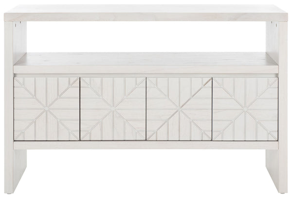 Safavieh Zella Elegant 4-Door Console Table With Open Shelf – Modern Storage For Your Home Or Office Decor CNS5004A