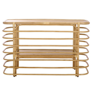 Safavieh Maestro Console Table - Natural Rattan & Wood Blend For Elegant Home Decor & Functional Style Natural Rattan & Wood Cns5400a