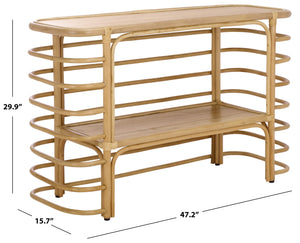 Safavieh Maestro Console Table - Natural Rattan & Wood Blend For Elegant Home Decor & Functional Style Natural Rattan & Wood Cns5400a