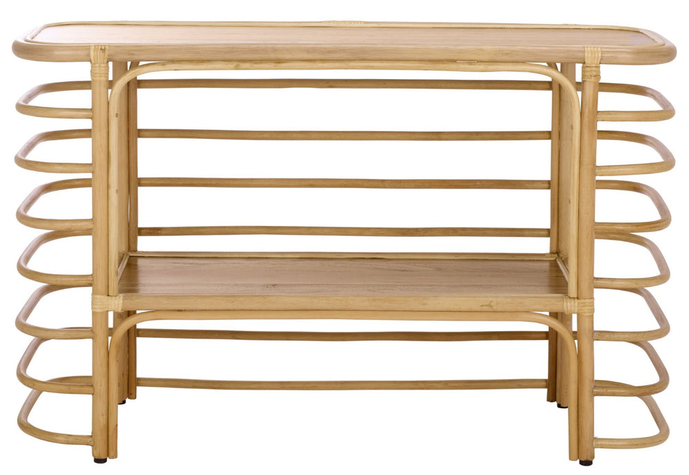 Safavieh Maestro Console Table - Natural Hibiscus Wood & Rattan, Minimalist Design For Modern Spaces CNS5400A