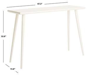 Safavieh Marshal Console Table - Mid-Century Minimalist Design With Distressed Pine For Stylish Entryway Decor Vintage White CNS5700A