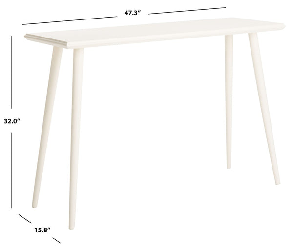 Safavieh Marshal Console Table - Mid-Century Minimalist Design With Distressed Pine For Stylish Entryway Decor Vintage White CNS5700A