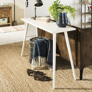 Safavieh Marshal Console Table - Mid-Century Minimalist Design With Distressed Pine For Stylish Entryway Decor Vintage White CNS5700A