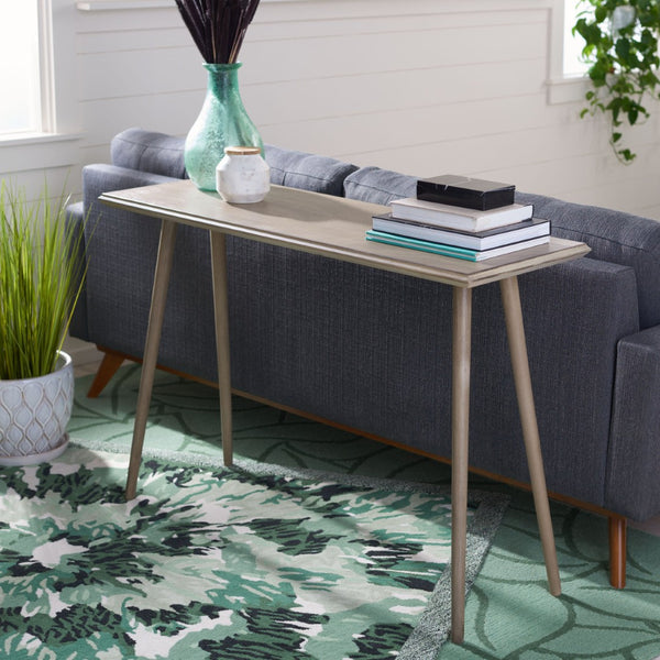 Safavieh Marshal Console Table - Mid-Century Minimalist Design With Distressed Pine For Stylish Entryway Decor Light Brown CNS5700B