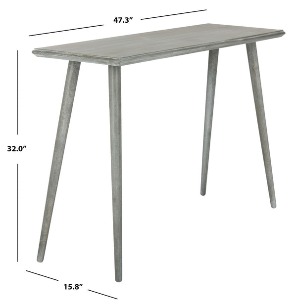 Safavieh Marshal Console Table - Mid-Century Minimalist Design With Distressed Pine For Stylish Entryway Decor Slate Grey CNS5700C