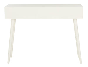 Safavieh Albus Mid-Century 3 Drawer Console Table For Stylish Entryways And Living Spaces With Hidden Storage Antique White CNS5701A