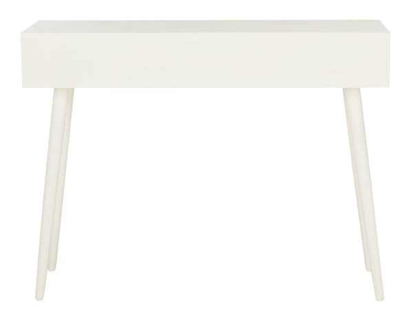 Safavieh Albus Mid-Century 3 Drawer Console Table For Stylish Entryways And Living Spaces With Hidden Storage Antique White CNS5701A
