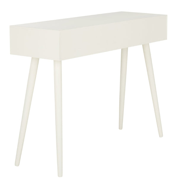 Safavieh Albus Mid-Century 3 Drawer Console Table For Stylish Entryways And Living Spaces With Hidden Storage Antique White CNS5701A
