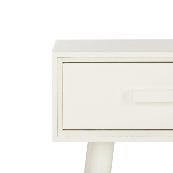 Safavieh Albus Mid-Century 3 Drawer Console Table For Stylish Entryways And Living Spaces With Hidden Storage Antique White CNS5701A