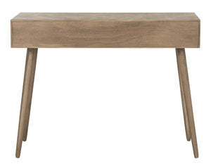 Safavieh Albus Mid-Century 3 Drawer Console Table For Stylish Entryways And Living Spaces With Hidden Storage Light Brown CNS5701B