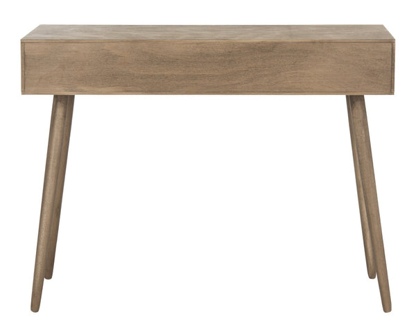 Safavieh Albus Mid-Century 3 Drawer Console Table For Stylish Entryways And Living Spaces With Hidden Storage Light Brown CNS5701B