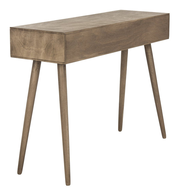 Safavieh Albus Mid-Century 3 Drawer Console Table For Stylish Entryways And Living Spaces With Hidden Storage Light Brown CNS5701B