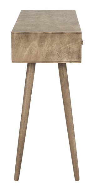 Safavieh Albus Mid-Century 3 Drawer Console Table For Stylish Entryways And Living Spaces With Hidden Storage Light Brown CNS5701B