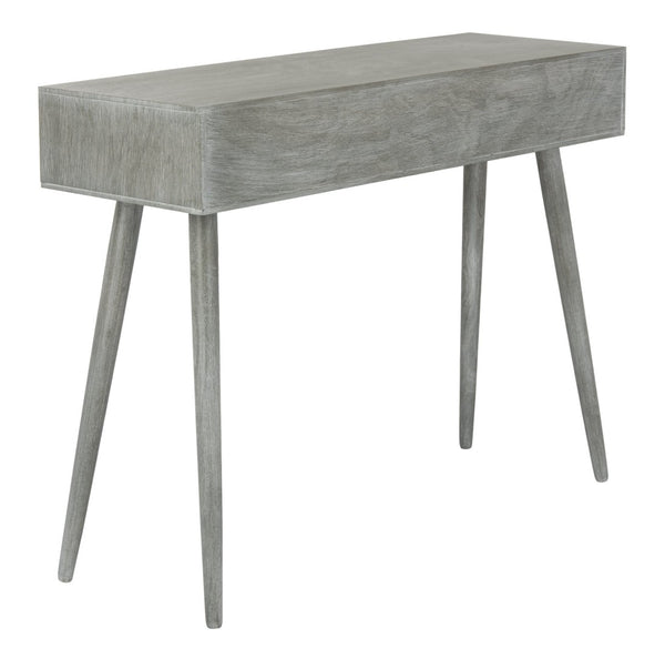 Safavieh Albus Mid-Century 3 Drawer Console Table For Stylish Entryways And Living Spaces With Hidden Storage Slate Grey CNS5701C