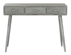 Safavieh Albus Mid-Century 3 Drawer Console Table For Stylish Entryways And Living Spaces With Hidden Storage Slate Grey CNS5701C