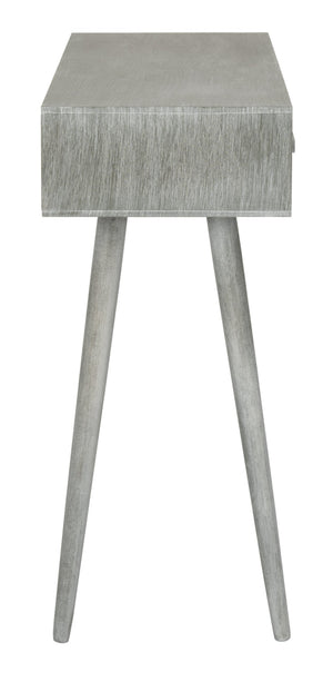 Safavieh Albus Mid-Century 3 Drawer Console Table For Stylish Entryways And Living Spaces With Hidden Storage Slate Grey CNS5701C