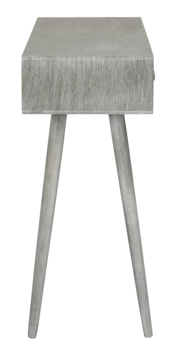 Safavieh Albus Mid-Century 3 Drawer Console Table For Stylish Entryways And Living Spaces With Hidden Storage Slate Grey CNS5701C