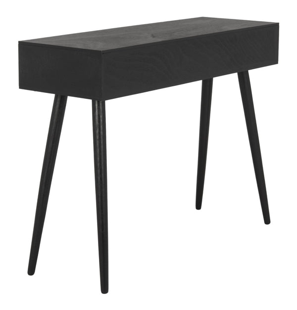 Safavieh Albus Mid-Century 3 Drawer Console Table For Stylish Entryways And Living Spaces With Hidden Storage Black CNS5701D