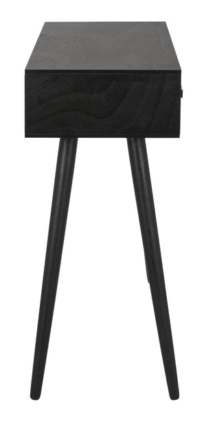 Safavieh Albus Mid-Century 3 Drawer Console Table For Stylish Entryways And Living Spaces With Hidden Storage Black CNS5701D