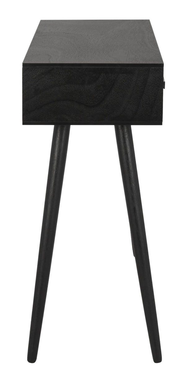 Safavieh Albus Mid-Century 3 Drawer Console Table For Stylish Entryways And Living Spaces With Hidden Storage Black CNS5701D