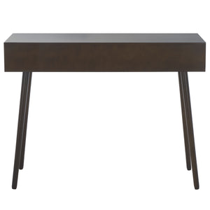 Safavieh Albus Mid Century 3-drawer Console Table In Dark Chocolate - Stylish Storage For Any Decor Dark Chocolate Solid Wood,Mdf Cns5701e