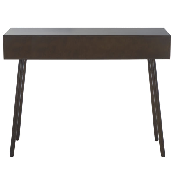 Safavieh Albus Mid Century 3-drawer Console Table In Dark Chocolate - Stylish Storage For Any Decor Dark Chocolate Solid Wood,Mdf Cns5701e