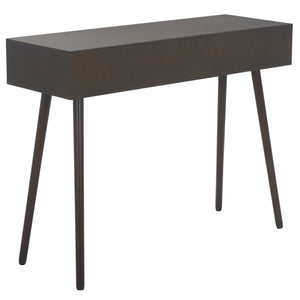 Safavieh Albus Mid Century 3-drawer Console Table In Dark Chocolate - Stylish Storage For Any Decor Dark Chocolate Solid Wood,Mdf Cns5701e