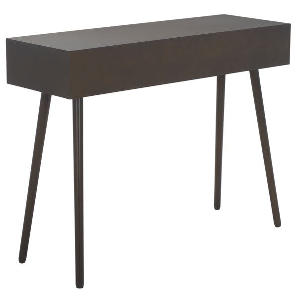 Safavieh Albus Mid Century 3-drawer Console Table In Dark Chocolate - Stylish Storage For Any Decor Dark Chocolate Solid Wood,Mdf Cns5701e
