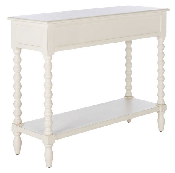 Safavieh Athena Console Table: Timeless Farmhouse Design With Smart Storage For Entryway Or Living Room Decor Distressed White CNS5702A