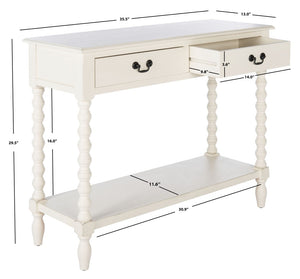 Safavieh Athena Console Table: Timeless Farmhouse Design With Smart Storage For Entryway Or Living Room Decor Distressed White CNS5702A