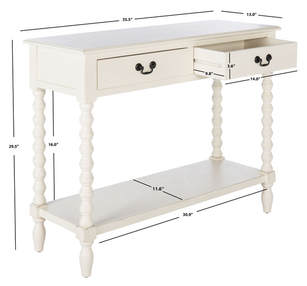 Safavieh Athena Console Table: Timeless Farmhouse Design With Smart Storage For Entryway Or Living Room Decor Distressed White CNS5702A