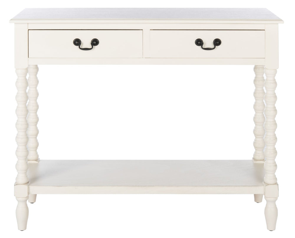 Safavieh Athena Console Table: Timeless Farmhouse Design With Smart Storage For Entryway Or Living Room Decor Distressed White CNS5702A