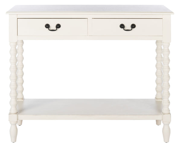 Safavieh Athena Console Table: Timeless Farmhouse Design With Smart Storage For Entryway Or Living Room Decor Distressed White CNS5702A