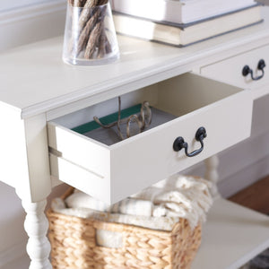 Safavieh Athena Console Table: Timeless Farmhouse Design With Smart Storage For Entryway Or Living Room Decor Distressed White CNS5702A