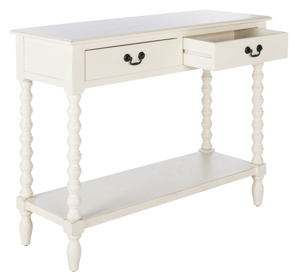 Safavieh Athena Console Table: Timeless Farmhouse Design With Smart Storage For Entryway Or Living Room Decor Distressed White CNS5702A