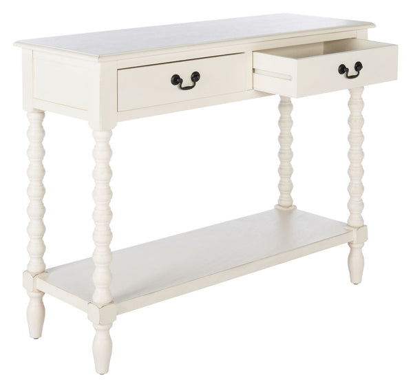 Safavieh Athena Console Table: Timeless Farmhouse Design With Smart Storage For Entryway Or Living Room Decor Distressed White CNS5702A