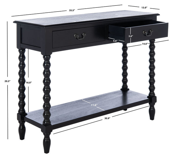 Safavieh Athena Console Table: Timeless Farmhouse Design With Smart Storage For Entryway Or Living Room Decor Black CNS5702B