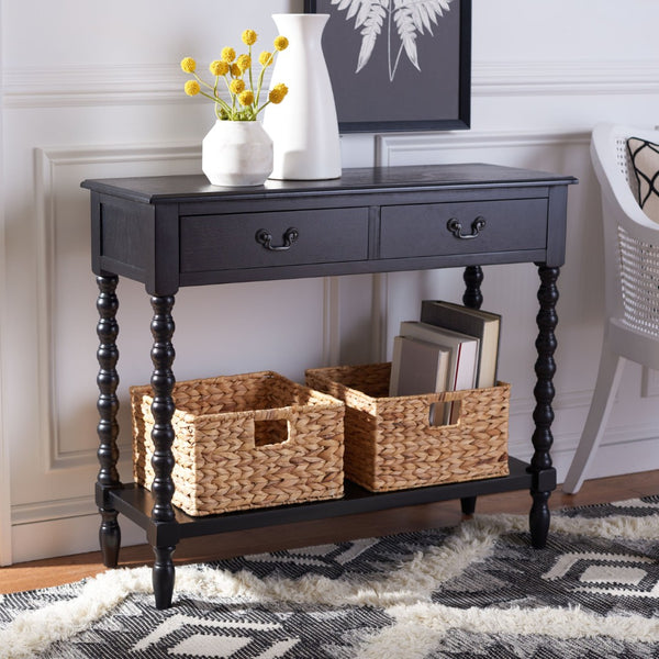 Safavieh Athena Console Table: Timeless Farmhouse Design With Smart Storage For Entryway Or Living Room Decor Black CNS5702B