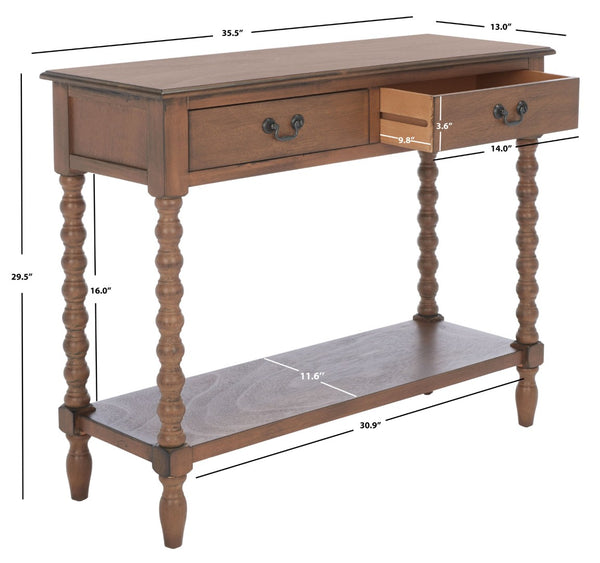 Safavieh Athena Console Table: Timeless Farmhouse Design With Smart Storage For Entryway Or Living Room Decor Brown CNS5702C