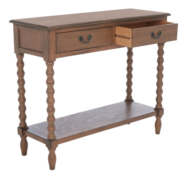 Safavieh Athena Console Table: Timeless Farmhouse Design With Smart Storage For Entryway Or Living Room Decor Brown CNS5702C