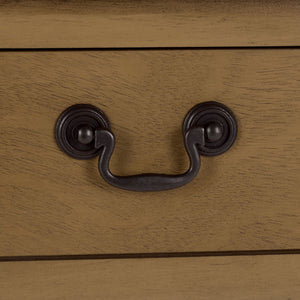 Athena Farmhouse Console Table With 2 Slim Drawers, Open Shelf, Ball-Turned Legs, Sandy Finish